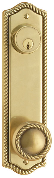 Keyed 9-5/8 Rope Sideplate Set - Brass Collection by Emtek