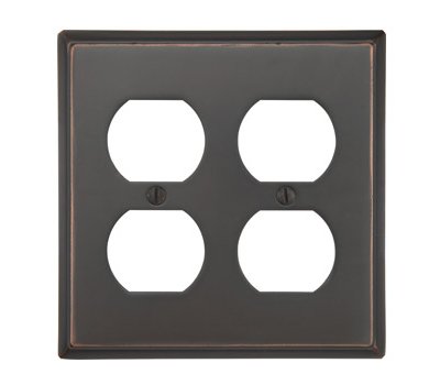 Double Duplex Colonial Switch Plate - Brass Collection by Emtek