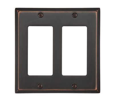 Double Gang Colonial Switch Plate - Brass Collection by Emtek