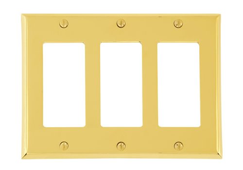 Triple Gang Colonial Switch Plate - Brass Collection by Emtek