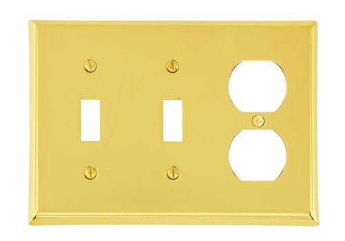 Double Toggle Single Duplex Colonial Switch Plate - Brass Collection by Emtek