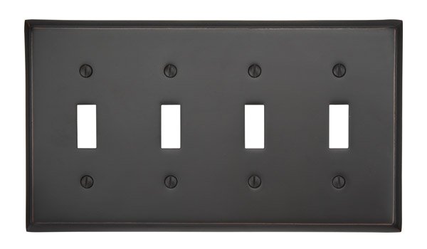 Quad Toggle Colonial Switch Plate - Brass Collection by Emtek