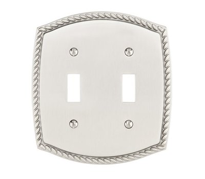 Double Toggle Rope Switch Plate - Brass Collection by Emtek