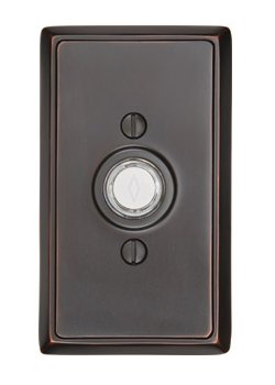 Rectangular Door Bell Button - Brass Collection by Emtek